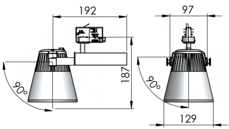 Трековый светильник Glider LED 55W 2700K