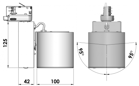Трековый светильник Hub LED 2700К (с блоком управления DALI)
